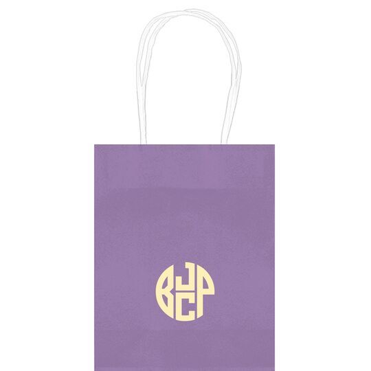 4 Initial Rounded Monogram Mini Twisted Handled Bags
